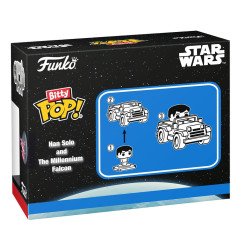 Star Wars Bitty POP! Rides Vinyl Figurine Display Han Solo w/Millenium Falcon 2,5 cm 3