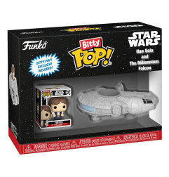 Star Wars Bitty POP! Rides Vinyl Figurine Display Han Solo w/Millenium Falcon 2,5 cm