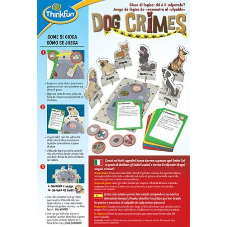 ThinkFun Dog Crimes - Juego de Mesa de Misterio y Detectives