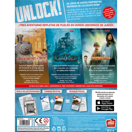 Asmodee Unlock! Game Adventures - Mysterium, Ticket To Ride, Pandemia