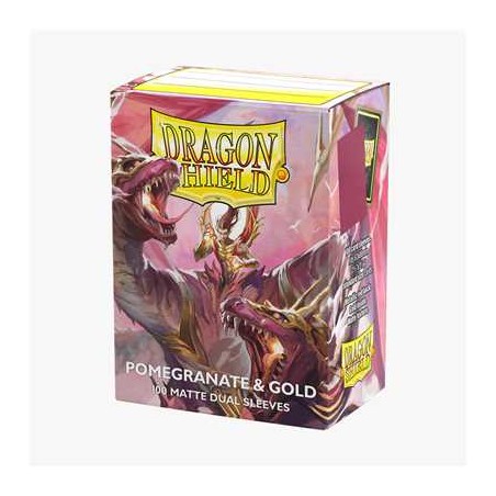 Dragon Shield Standard Sleeves Dual Matte Pomegranate & Gold (100 Sleeves)