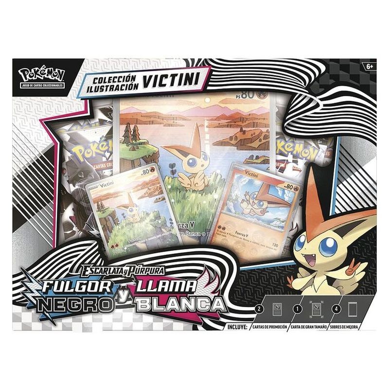 [ESPAÑOL] Pokémon TCG: Escarlata y Purpura 10.5 - Fulgor Negro y Llama Blanca - Colección Ilustración Victini