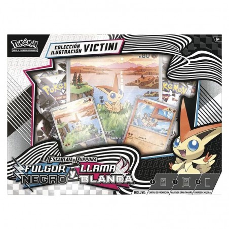 [ESPAÑOL] Pokémon TCG: Escarlata y Purpura 10.5 - Fulgor Negro y Llama Blanca - Colección Ilustración Victini