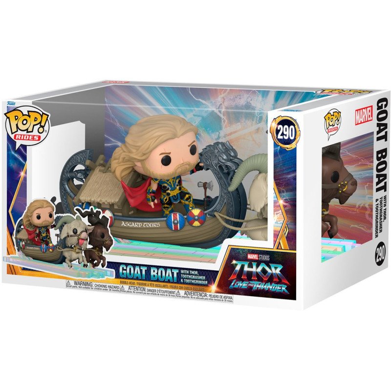 Marvel Studios Thor Love and Thunder POP! Rides Goat boat with Thor, Toothgnasher & Toothgrinder