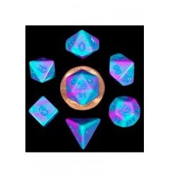 FanRoll Mini Pack de Dados Turquoise and Purple Marble (7)