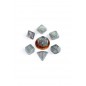 FanRoll Mini Dice Set Stardust Gray with Silver Numbers (7) FanRoll Mini Dice Set Stardust Gray with Silver Numbers (7)