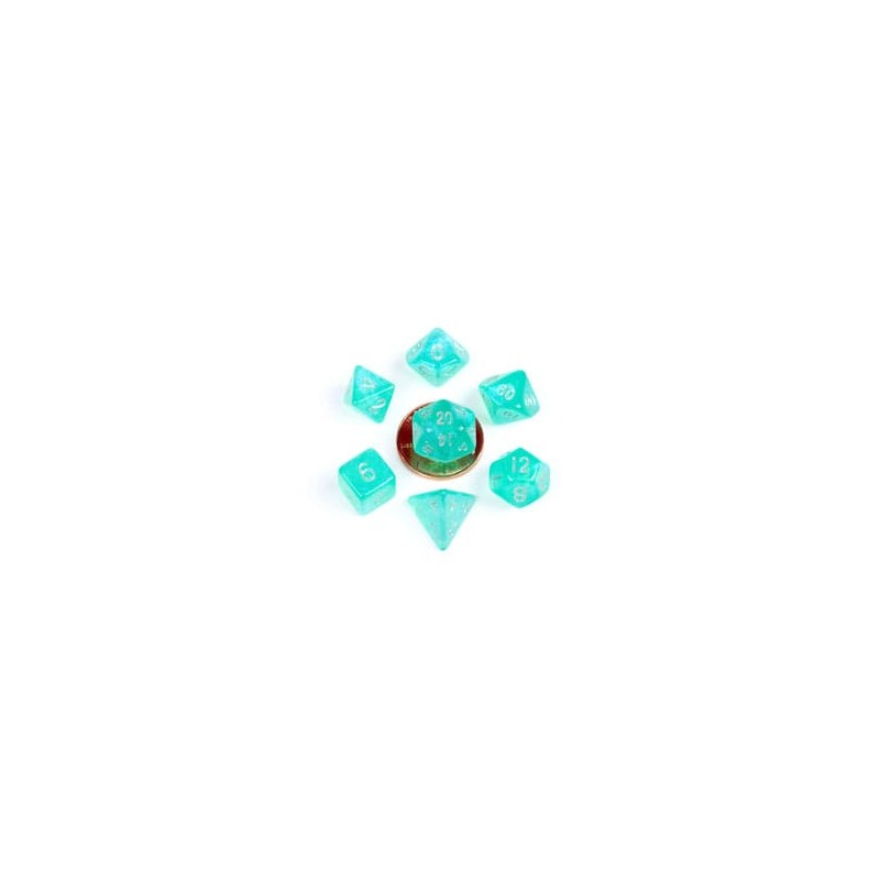 FanRoll Mini Dice Set Stardust Turquoise (7) FanRoll Mini Dice Set Stardust Turquoise (7)