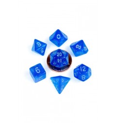 FanRoll Mini Pack de Dados Stardust Blue with Silver Numbers (7)
