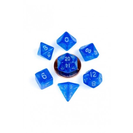 FanRoll Mini Pack de Dados Stardust Blue with Silver Numbers (7)