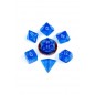 FanRoll Mini Dice Set Stardust Blue with Silver Numbers (7) FanRoll Mini Dice Set Stardust Blue with Silver Numbers (7)