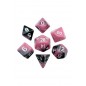 FanRoll Mini Dice Set Pink/Black with White Numbers (7) FanRoll Mini Dice Set Pink/Black with White Numbers (7)