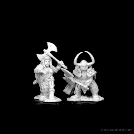 Dungeons & Dragons Nolzur’s Marvelous Miniatures Unpainted: Female dwarf barbarian