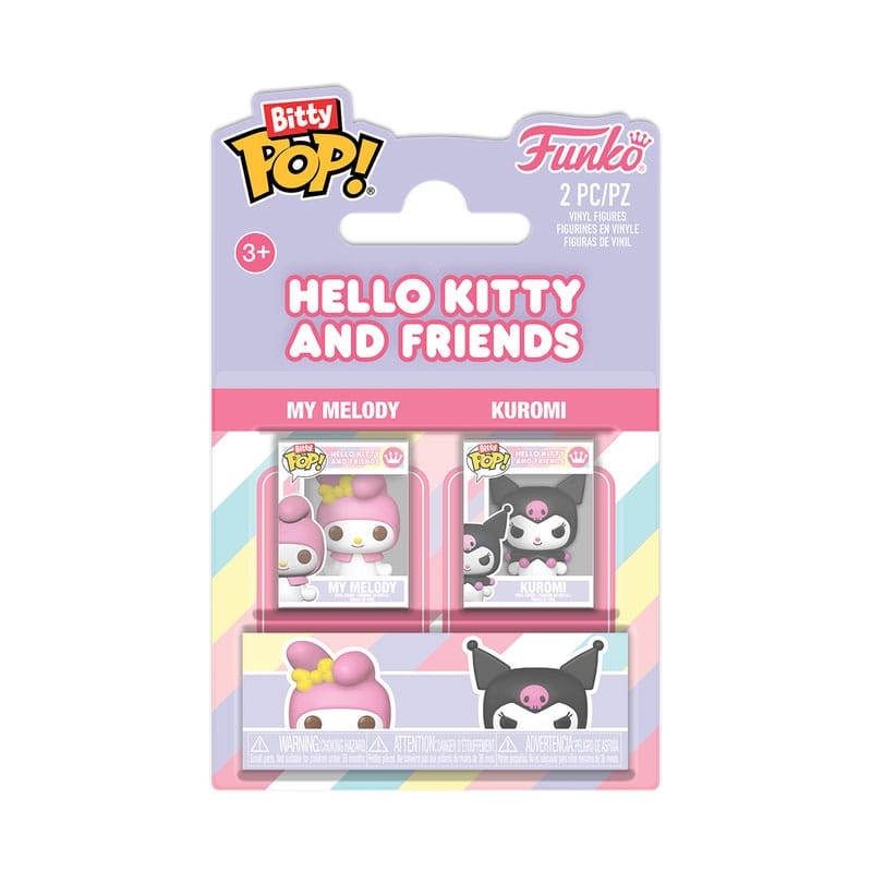 Hello Kitty Pack de 2 Figuras Bitty POP! Vinyl My Melody & Kuromi 2,5 cm