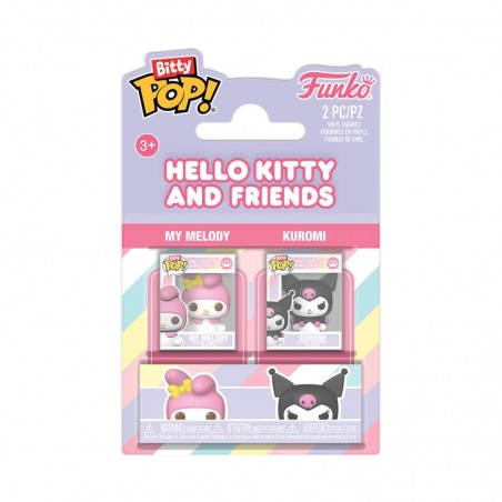 Hello Kitty Pack de 2 Figuras Bitty POP! Vinyl My Melody & Kuromi 2,5 cm