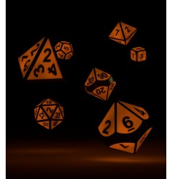 Oakie Doakie Dice Dados RPG-Set Metal Glow in the Dark - Golden Princess (7)