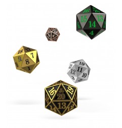 Oakie Doakie Dice Dados Spindown D20 Set Metal (5)