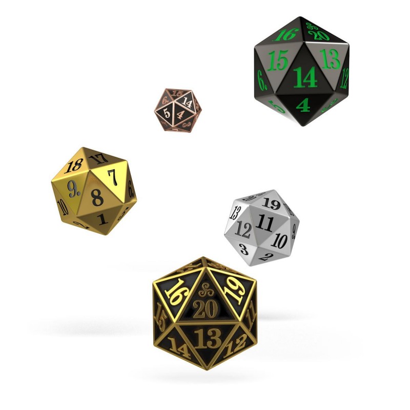 Oakie Doakie Dice Dados Spindown D20 Set Metal (5)