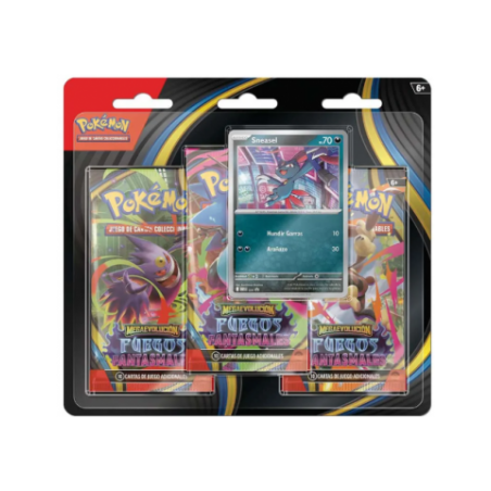 [ESPAÑOL] Pokemon TCG: Fuegos Fantasmales - Pack de 3 sobres Modelo Weavile