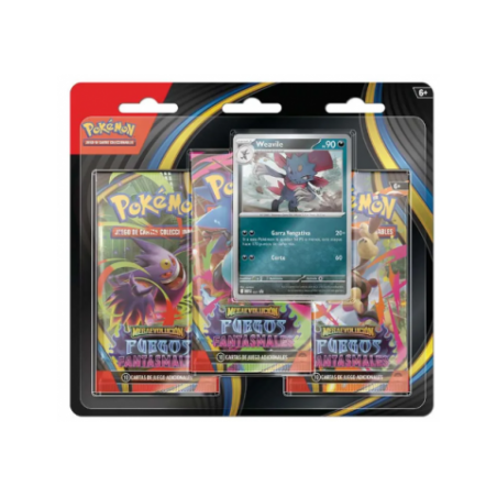 [SPANISH] Pokemon TCG: 3 Pack Blister Mega Evolution - Phantasmal Flames