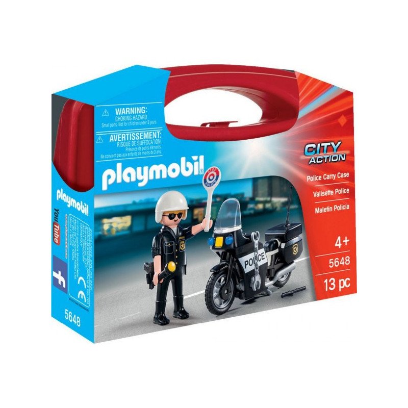 PLAYMOBIL Maletín con Policía + Moto. 5648