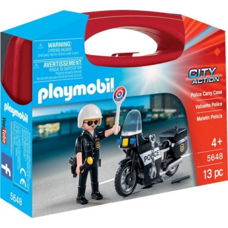 PLAYMOBIL Maletín con Policía + Moto. 5648