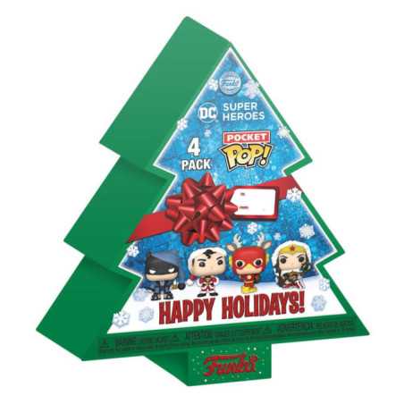 DC Comics Holiday 2022 Pack de 4 Figuras Pocket POP! Tree Holiday Box