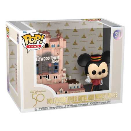 Walt Disney World 50th Anniversary POP! Town Vinyl Figura Hollywood Tower Hotel and Mickey Mouse 31