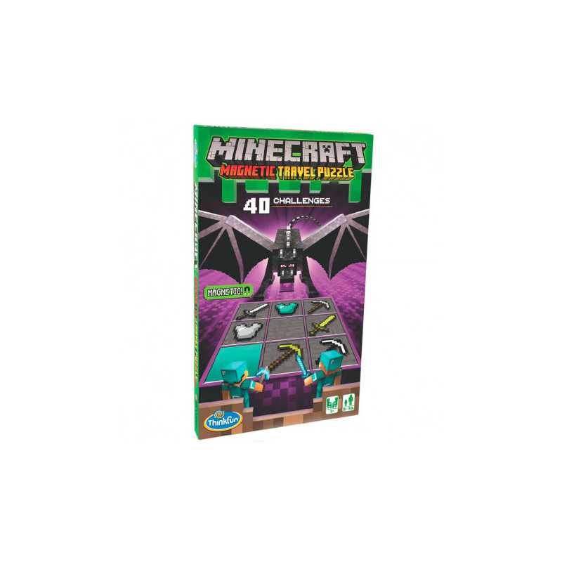 Thinkfun Minecraft Magnetic Travel Puzzle - 40 Desafios Thinkfun Minecraft Magnetic Travel Puzzle - 40 Desafios