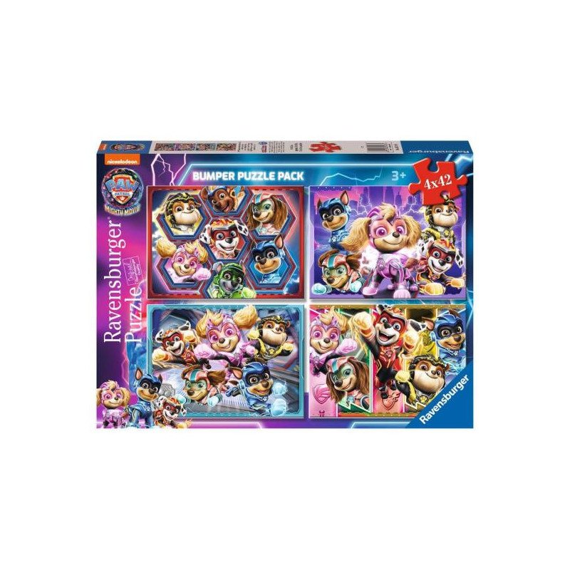 Puzzle 4x42 Bumper Pack Paw Patrol The Mighty Movie