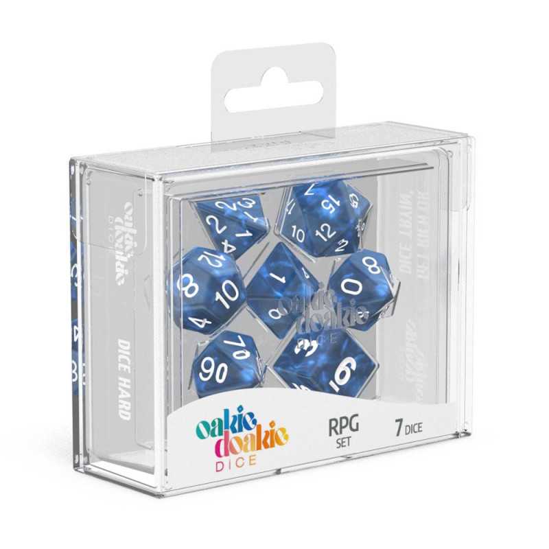 Oakie Doakie Dice Dados RPG-Set Marble - Azul (7) Oakie Doakie Dice Dados RPG-Set Marble - Azul (7)
