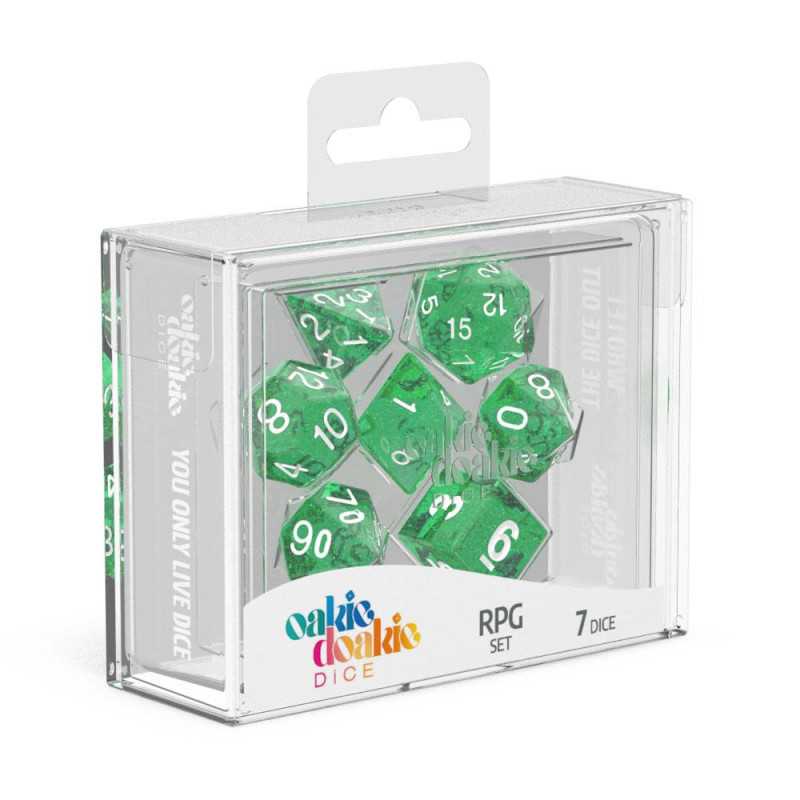 Oakie Doakie Dice Dados RPG-Set Speckled - Verde (7) Oakie Doakie Dice Dados RPG-Set Speckled - Verde (7)