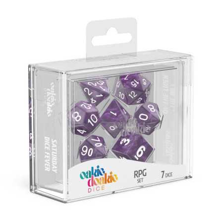 Oakie Doakie Dice Dados RPG-Set Marble - Púrpura (7)