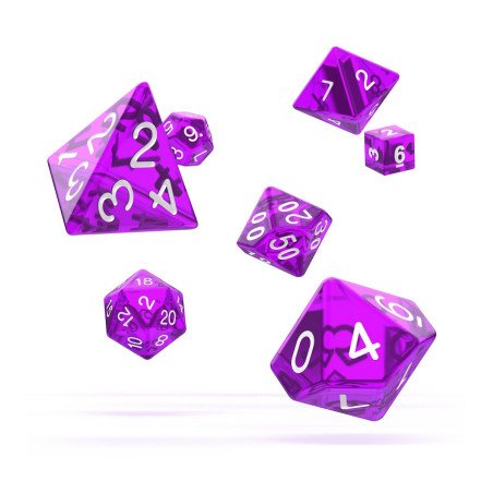 Oakie Doakie Dice Dados RPG-Set Translucent - Púrpura (7)