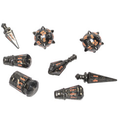 PolyHero Warrior 8 Dice Set Steel Grey