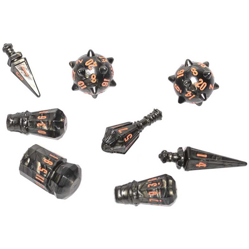 PolyHero Warrior 8 Dice Set Steel Grey PolyHero Warrior 8 Dice Set Steel Grey