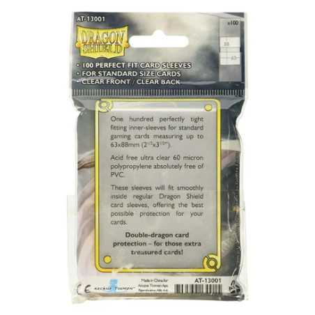 Dragon Shield Standard Perfect Fit Sleeves - Clear/Clear (100)