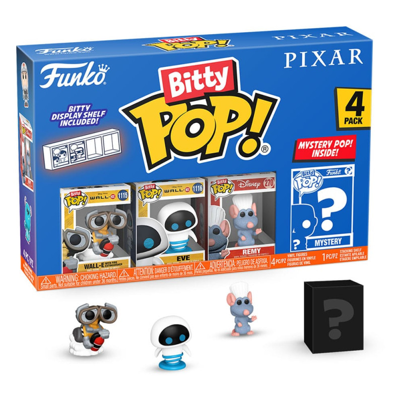 Pixar Pack de 4 Figuras Bitty POP! Vinyl Wall-E Pixar Pack de 4 Figuras Bitty POP! Vinyl Wall-E
