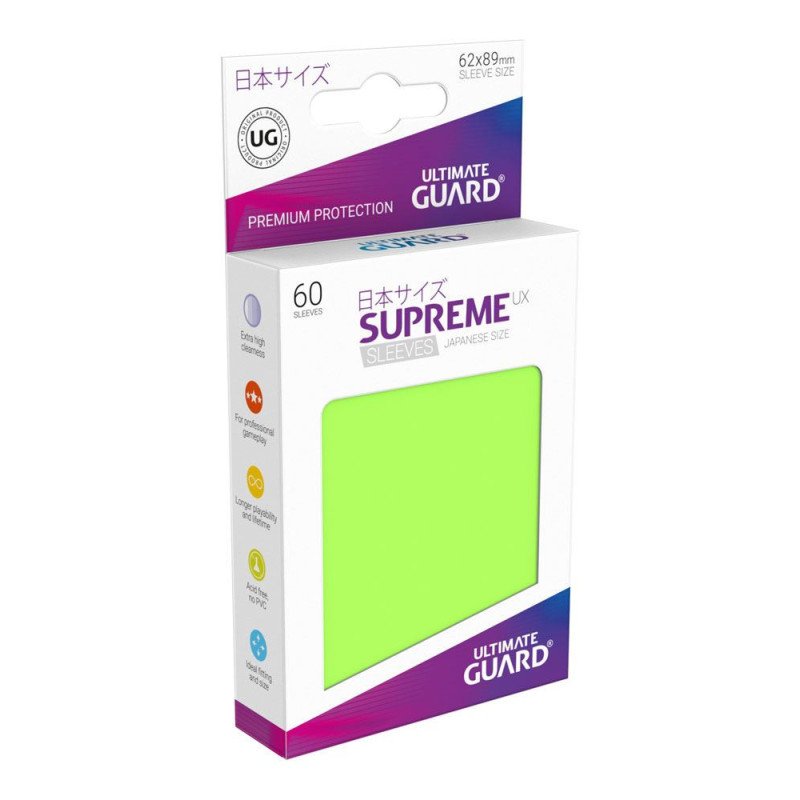 Ultimate Guard Supreme UX Sleeves Fundas de Cartas Tamaño Japonés Verde Claro (60)