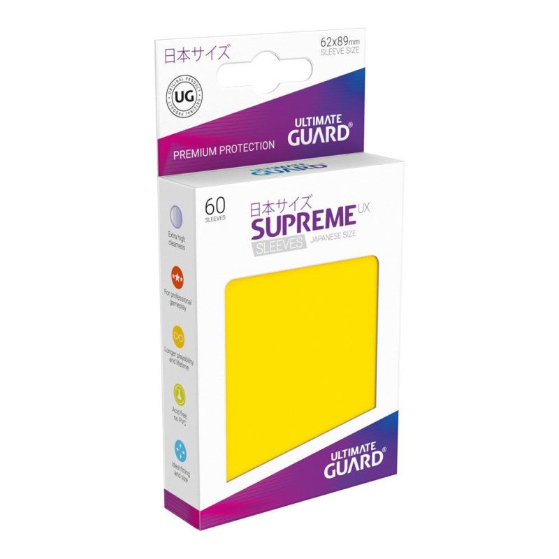 Ultimate Guard Supreme UX Sleeves Fundas de Cartas Tamaño Japonés Amarillo (60)