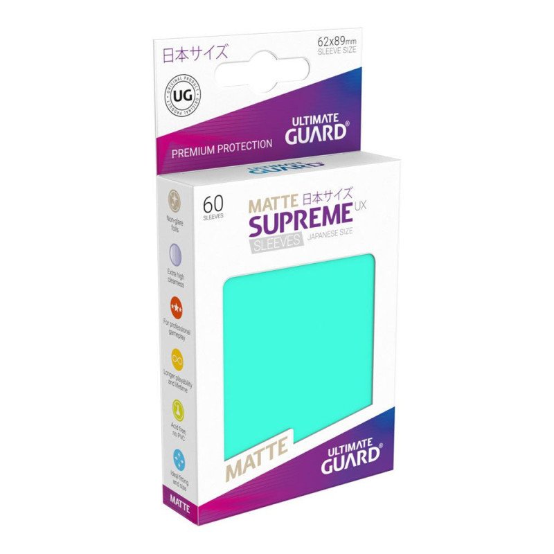 Ultimate Guard Supreme UX Sleeves Fundas de Cartas Tamaño Japonés Turquesa Mate (60)