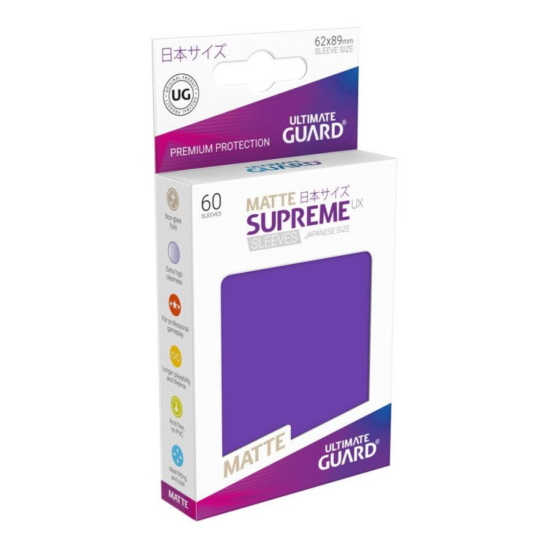 Ultimate Guard Supreme UX Sleeves Fundas de Cartas Tamaño Japonés Violeta Mate (60)