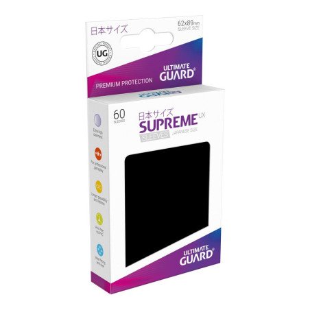 Ultimate Guard Supreme UX Sleeves Fundas de Cartas Tamaño Japonés Negro (60)