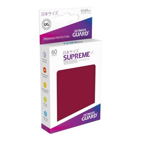 Ultimate Guard Supreme UX Sleeves Fundas de Cartas Tamaño Japonés Borgoña (60)