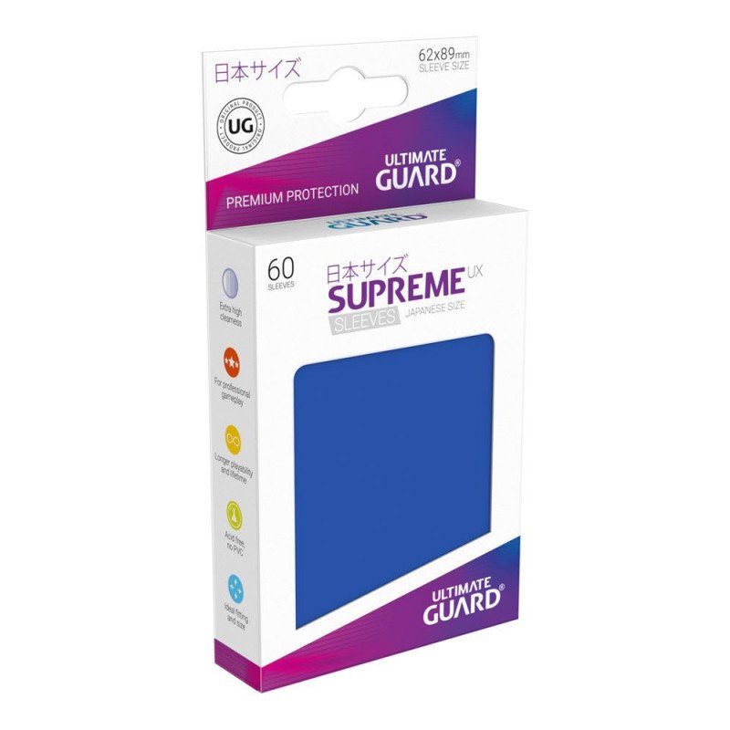 Ultimate Guard Supreme UX Sleeves Fundas de Cartas Tamaño Japonés Azul (60)