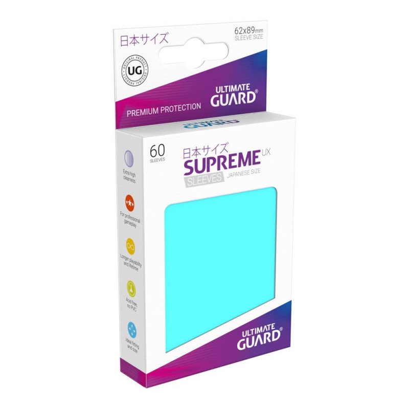 Ultimate Guard Supreme UX Sleeves Fundas de Cartas Tamaño Japonés Aguamarina (60)