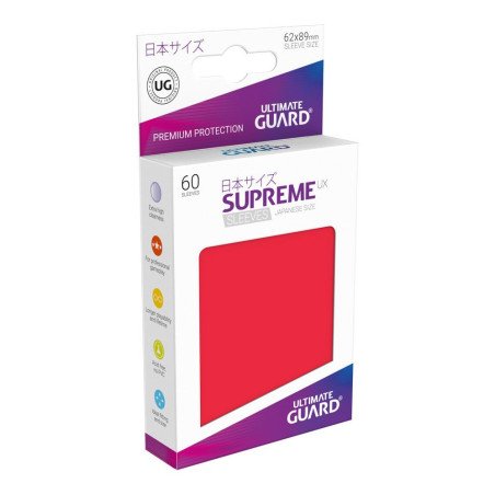 Ultimate Guard Supreme UX Sleeves Fundas de Cartas Tamaño Japonés Rojo (60)