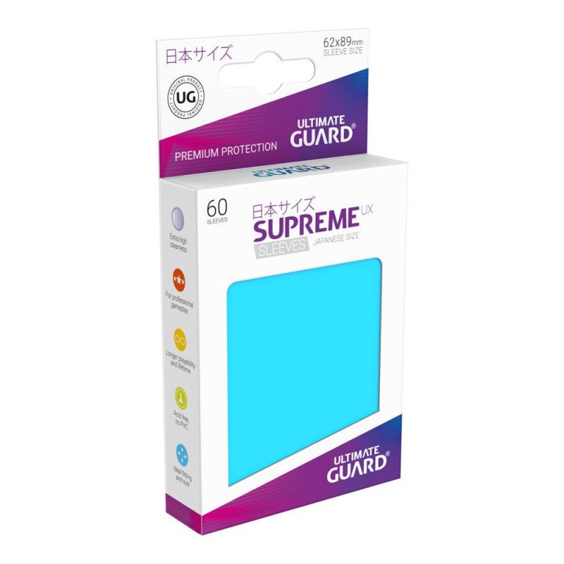 Ultimate Guard Supreme UX Sleeves Fundas de Cartas Tamaño Japonés Azul Celeste (60)