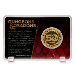 Dungeons & Dragons Moneda 50º Aniversario con Impresión en Color Edición Chapada en Oro de 24K 4 cm