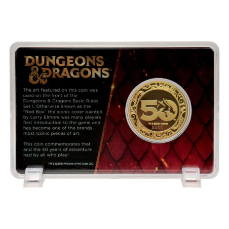 Dungeons & Dragons Moneda 50th Anniversary with Colour Print 24k Gold Plated Edition 4 cm