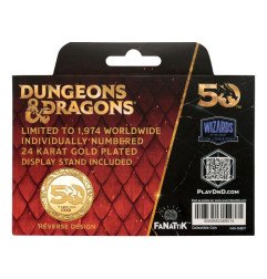 Dungeons & Dragons Moneda 50º Aniversario con Impresión en Color Edición Chapada en Oro de 24K 4 cm